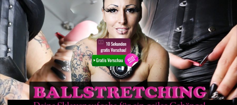Du weißt, Sklave, meine Phantasien finden kein Ende. Warum das so ist? Weil es mich geil macht, wenn du meine Befehle durchführst! Weil ich echt bin, weil ich gerne spiele, weil ich gerne Spaß habe und weil ich es liebe, mein Macht zu spüren. Macht die ich über dich und deinen kleinen hässlichen Schwanz habe! Du bist dafür zuständig, mich zu unterthalten! Für nichts anderes bist du da! Ich entscheide wann, wie udn wo du wichst! Dieses Video beinhaltet einen Wichserlaubnis! Aber natürlich wieder genauso wie ich es dir befehle, Sklave! Zeig deiner Herrin, was du kannst! Dehne deinen Sack für mich! Zeig mir dein sklavisches langezogenes Gehänge!